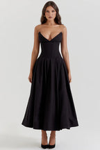 Sweetheart Neck Fit and Flare Dress