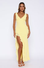 Women's Fitted Maxi Dress with Sleeveless V Neck Design