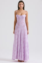 Women's Floral Print Maxi Dress with Adjustable Shoulder Straps