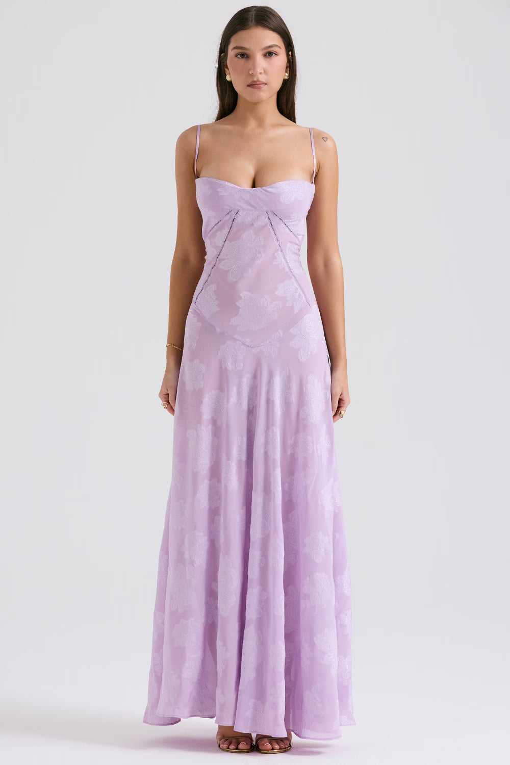 Women's Floral Print Maxi Dress with Adjustable Shoulder Straps