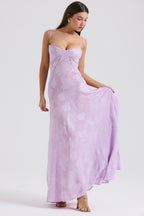 Women's Floral Print Maxi Dress with Adjustable Shoulder Straps