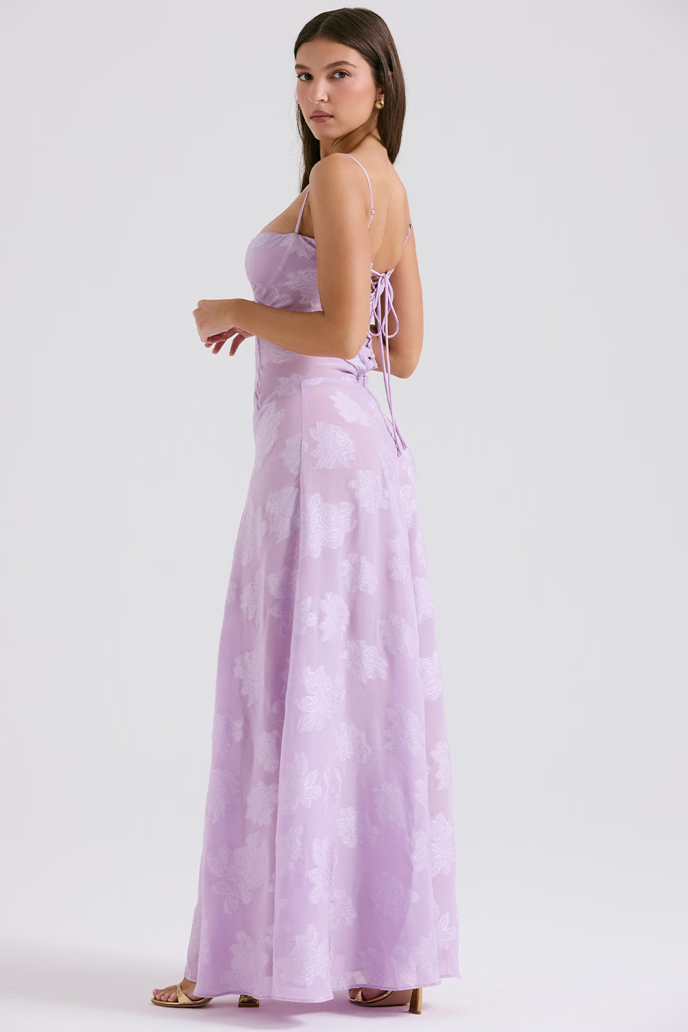 Women's Floral Print Maxi Dress with Adjustable Shoulder Straps