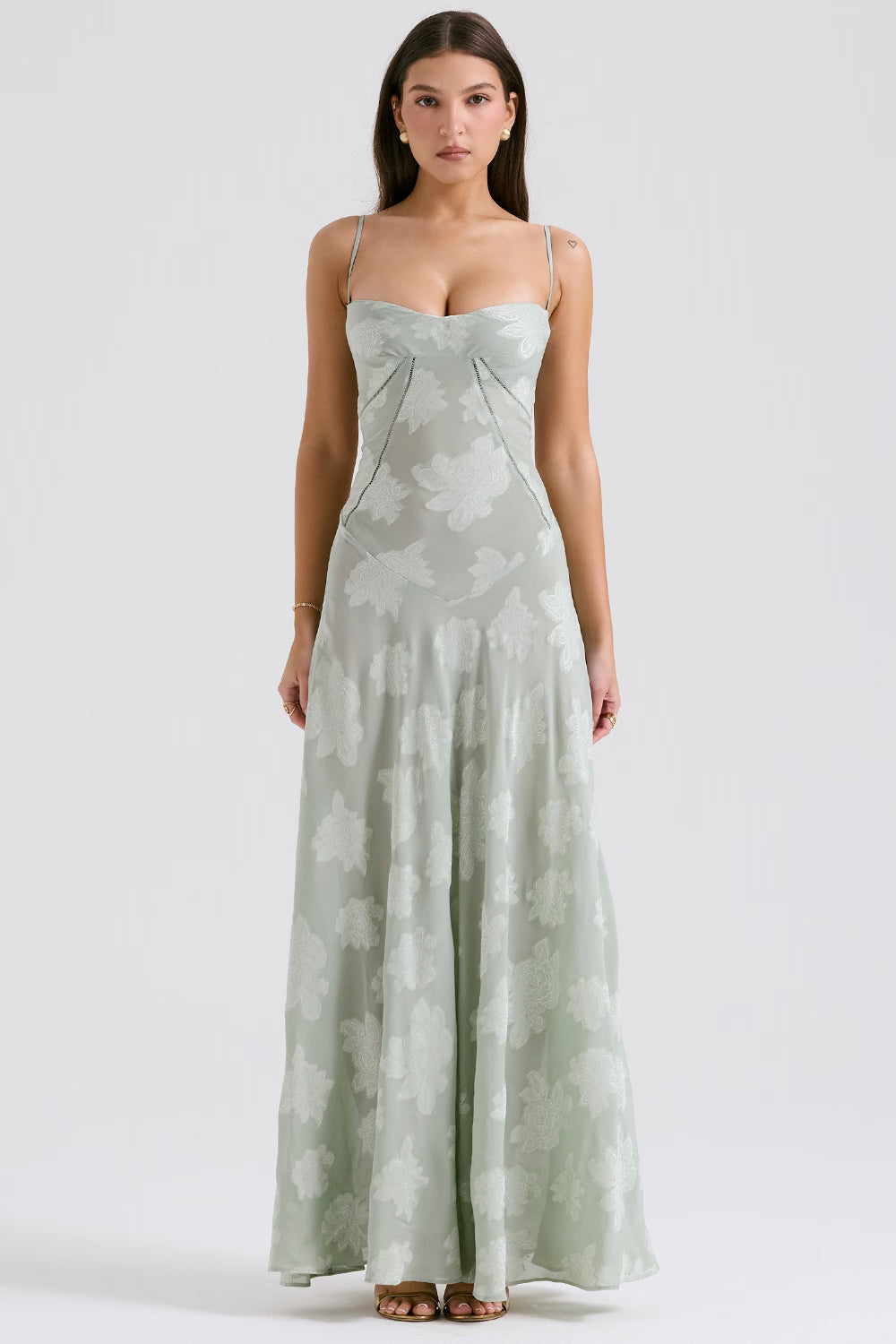 Women's Floral Print Maxi Dress with Adjustable Shoulder Straps