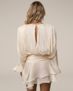 Tie Waist Long Sleeve Mini Dress