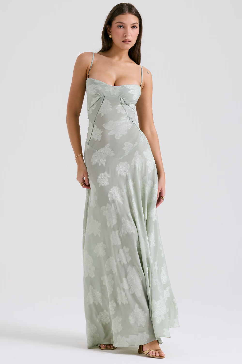 Women's Floral Print Maxi Dress with Adjustable Shoulder Straps