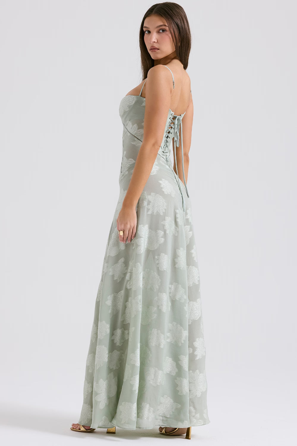 Women's Floral Print Maxi Dress with Adjustable Shoulder Straps