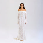 Off Shoulder Lace Maxi Dress Women