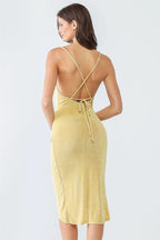 Women's Cowl Neck Bodycon Midi Dress