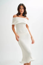 Soft Knit Off Shoulder Tube Dress