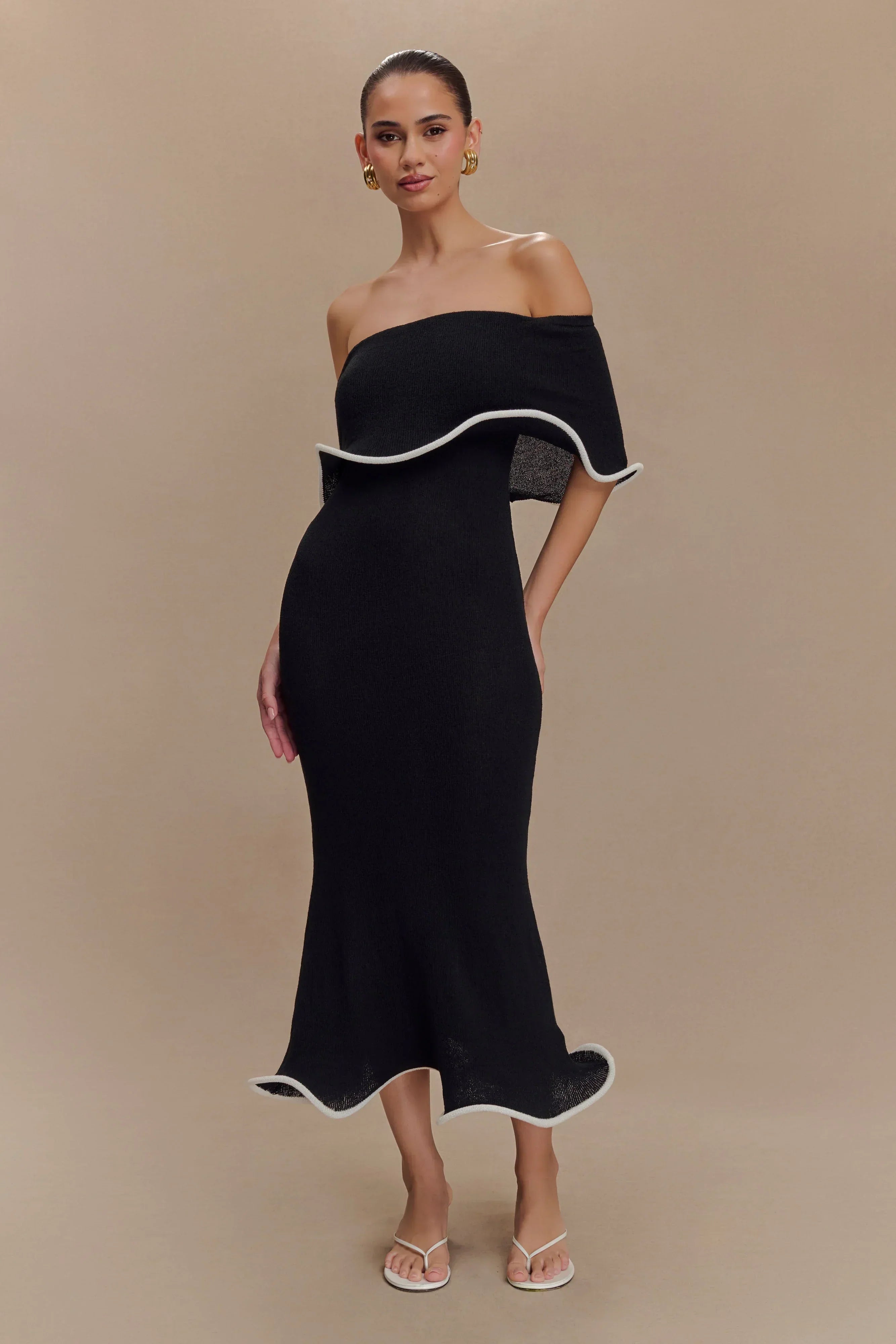 Soft Knit Off Shoulder Tube Dress
