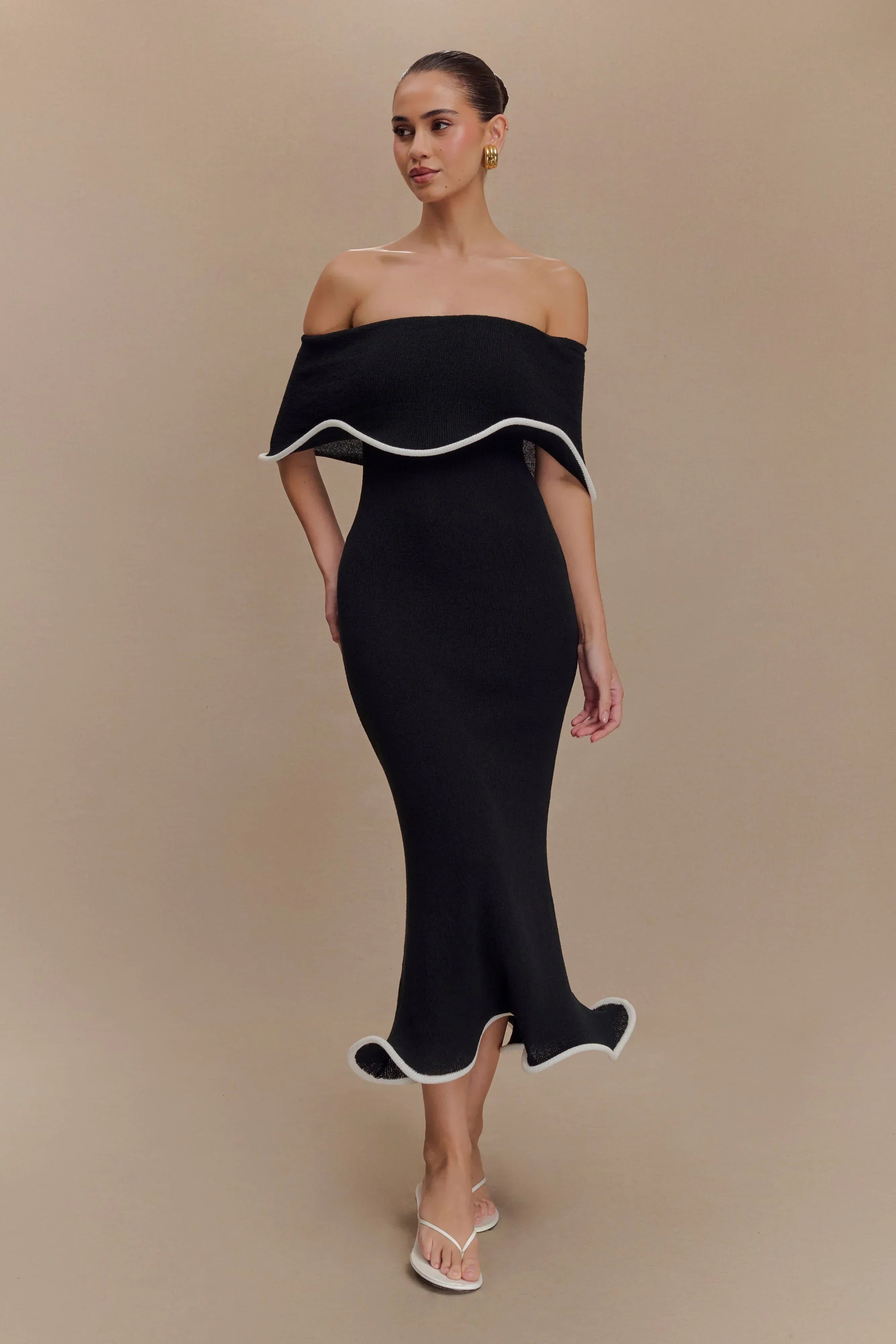 Soft Knit Off Shoulder Tube Dress