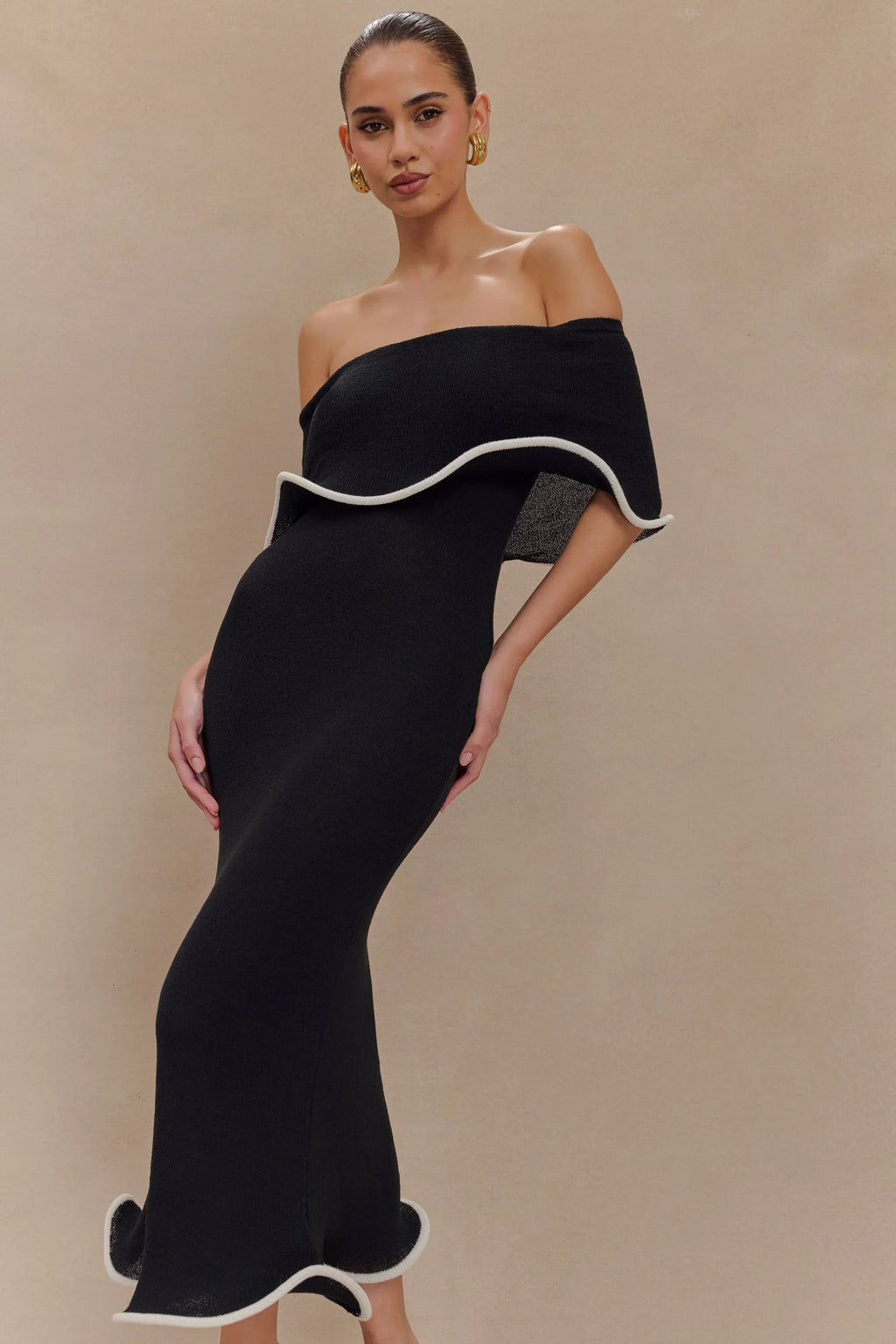 Soft Knit Off Shoulder Tube Dress