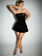Velvet Strapless Bodycon Mini Dress