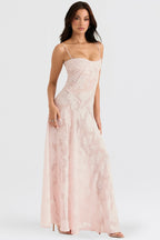 Women's Floral Print Maxi Dress with Adjustable Shoulder Straps