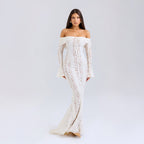 Off Shoulder Lace Maxi Dress Women