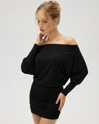 Off Shoulder Ruched Mini Dress
