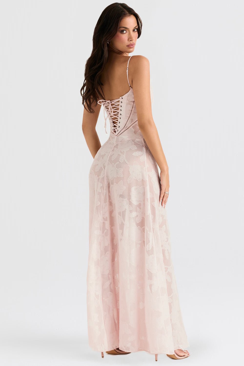 Women's Floral Print Maxi Dress with Adjustable Shoulder Straps