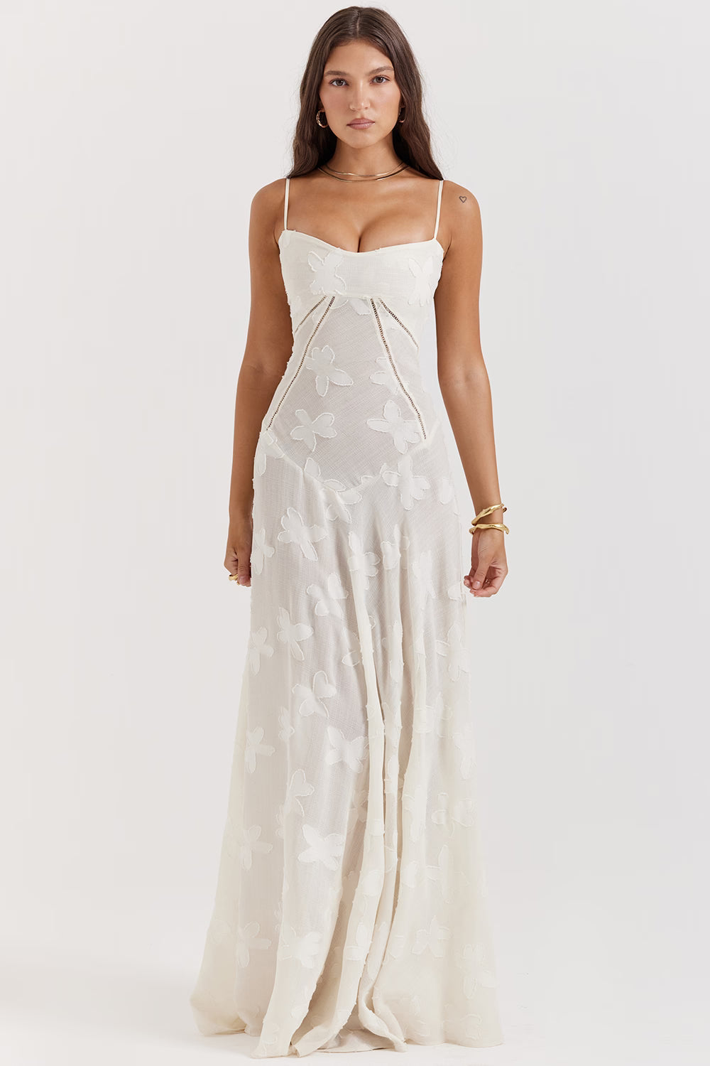 Women's Floral Print Maxi Dress with Adjustable Shoulder Straps