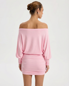 Off Shoulder Ruched Mini Dress
