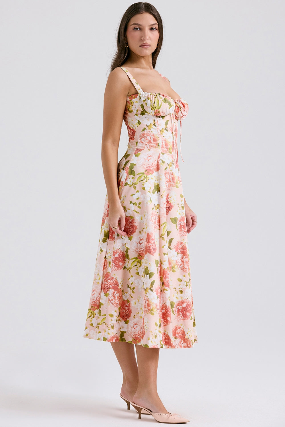 Sleeveless Floral Fit and Flare Dress