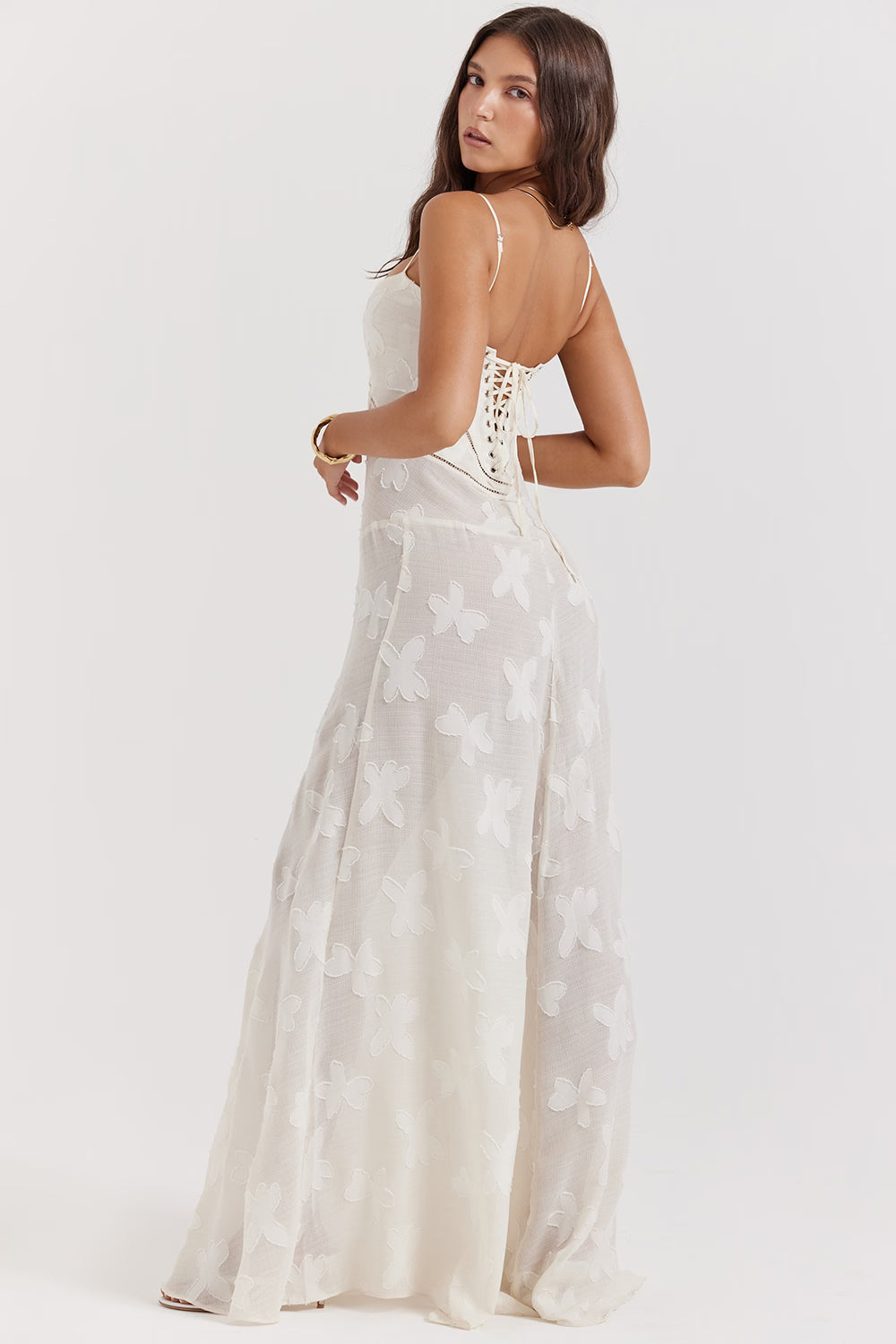 Women's Floral Print Maxi Dress with Adjustable Shoulder Straps