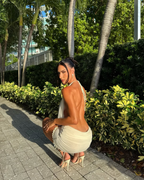 Backless Halter Mini Dress With Fringe Hem