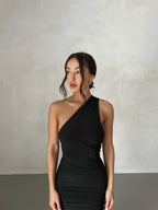 Women's Halter Neck Open Back Maxi Dress with Scarf Detail