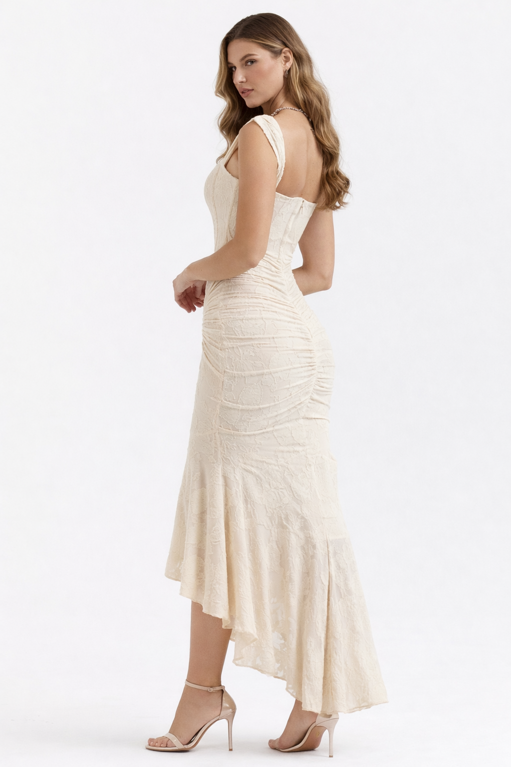 Women's Ruched Mermaid Midi Dress