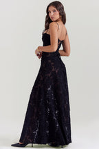 Women's Floral Print Maxi Dress with Adjustable Shoulder Straps