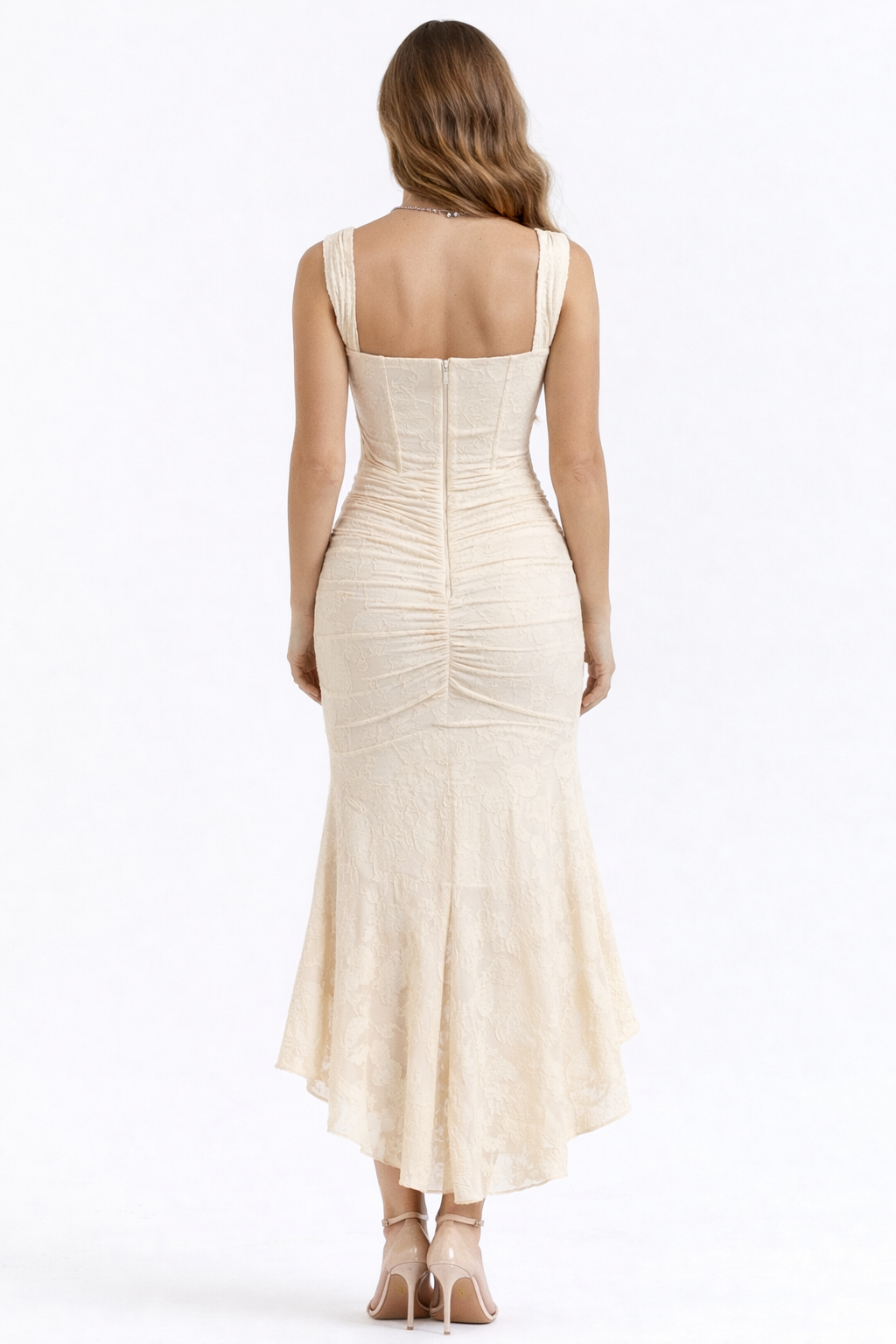 Women's Ruched Mermaid Midi Dress