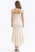 Women's Ruched Mermaid Midi Dress