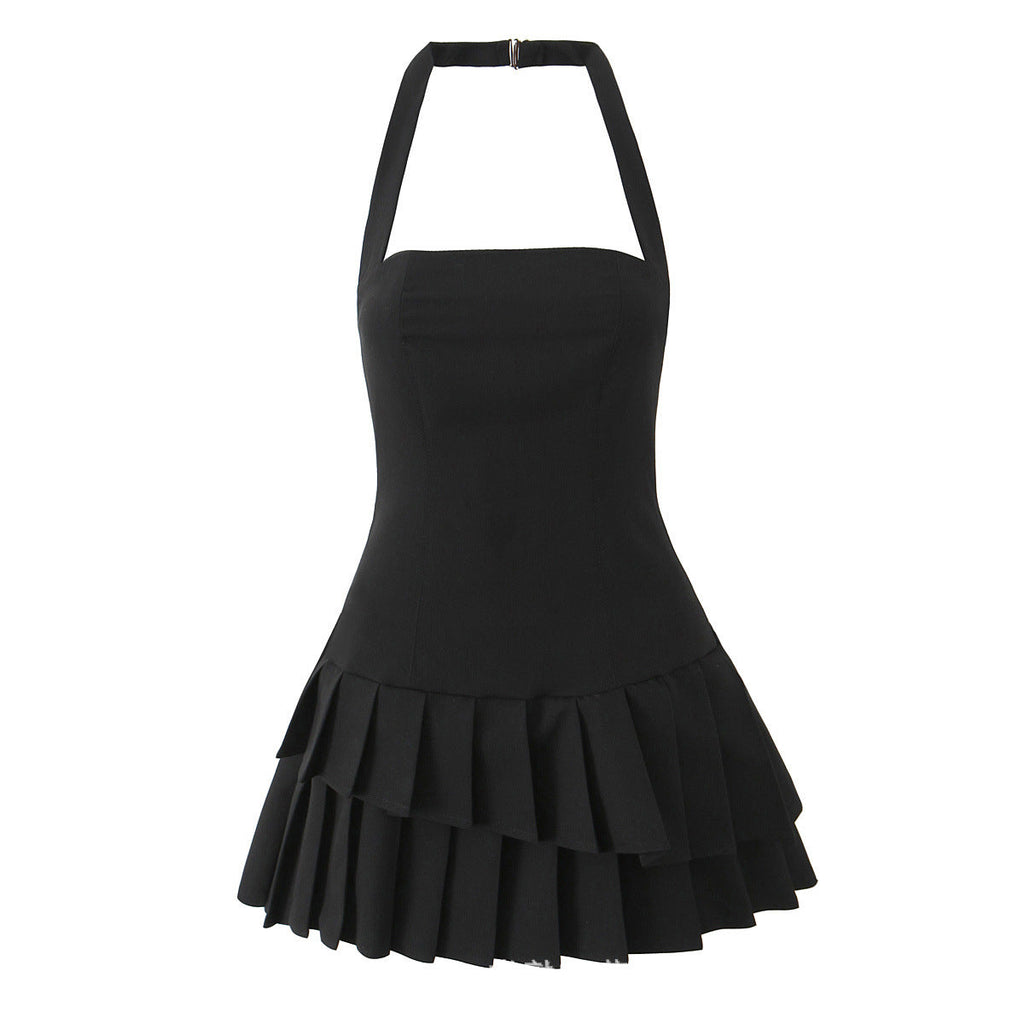Halter Neck Flared Mini Dress