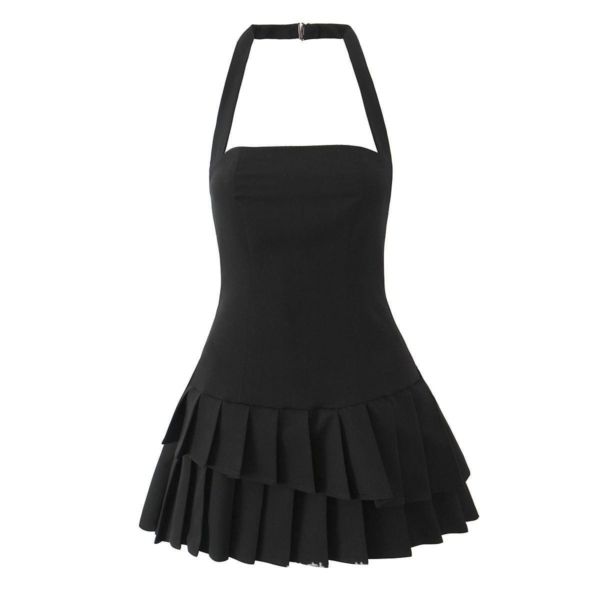 Halter Neck Flared Mini Dress