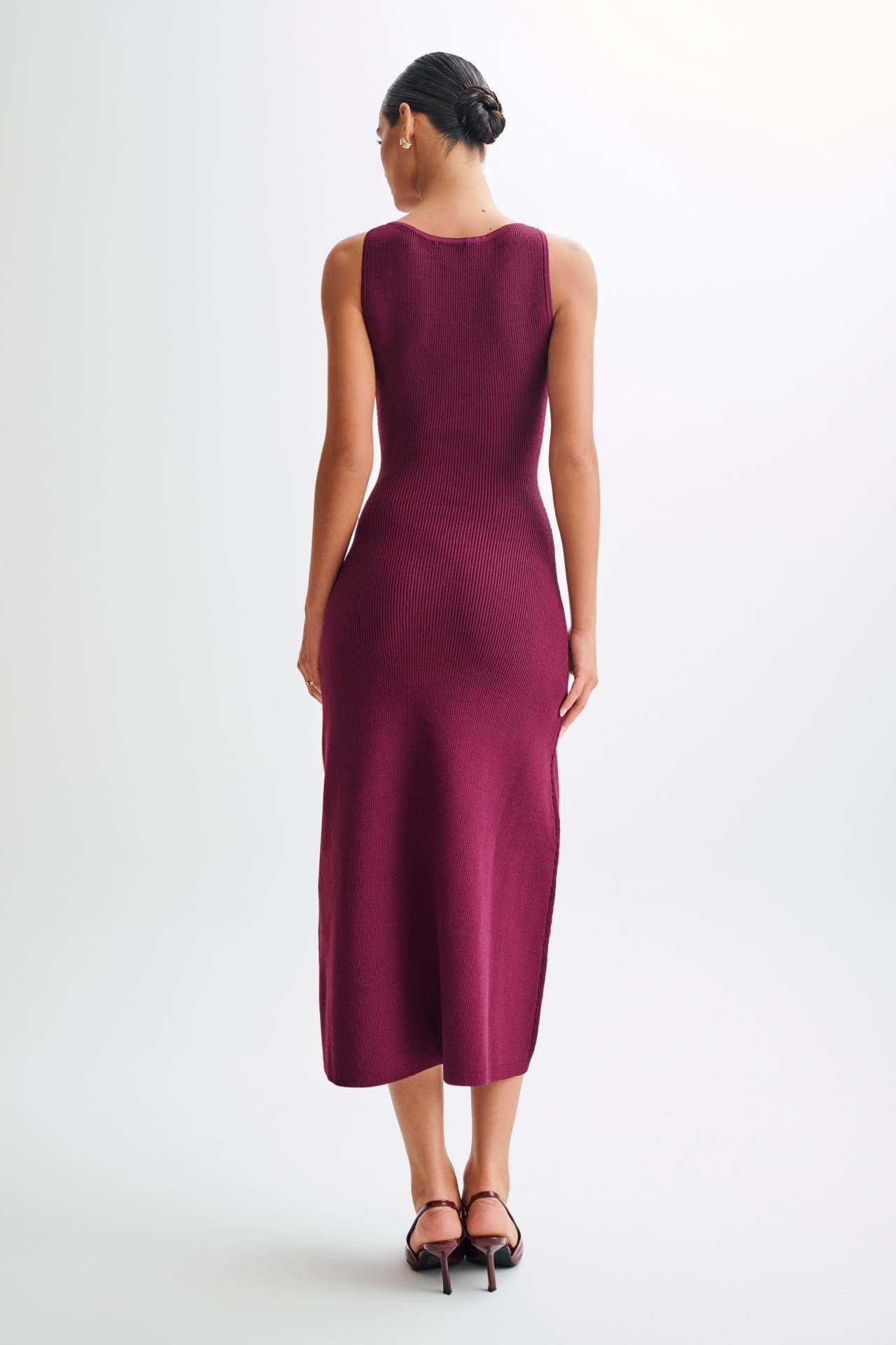 Women's Crew Neck Button Front Midi Dress with Patch Pockets