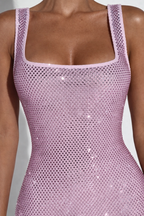 Square Neck Sequin Bodycon Mini Dress