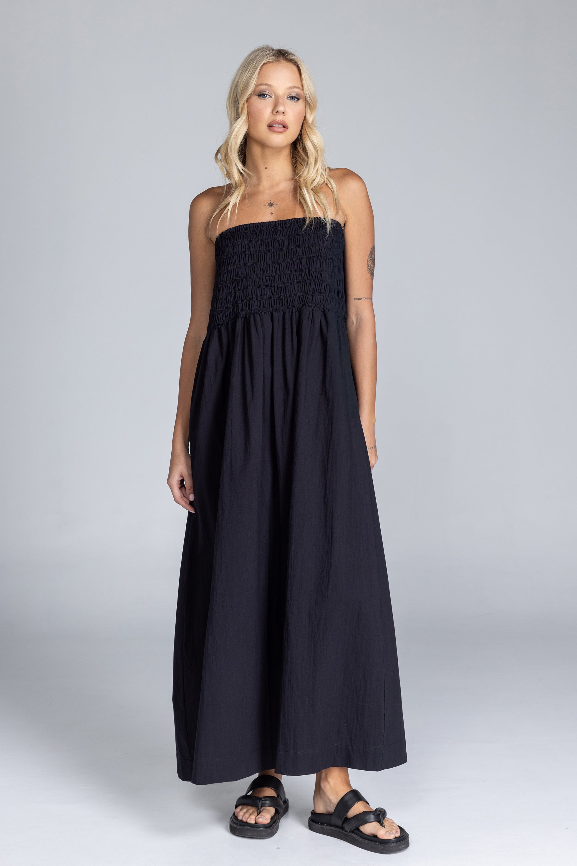 Women's Strapless A Line Maxi Dress