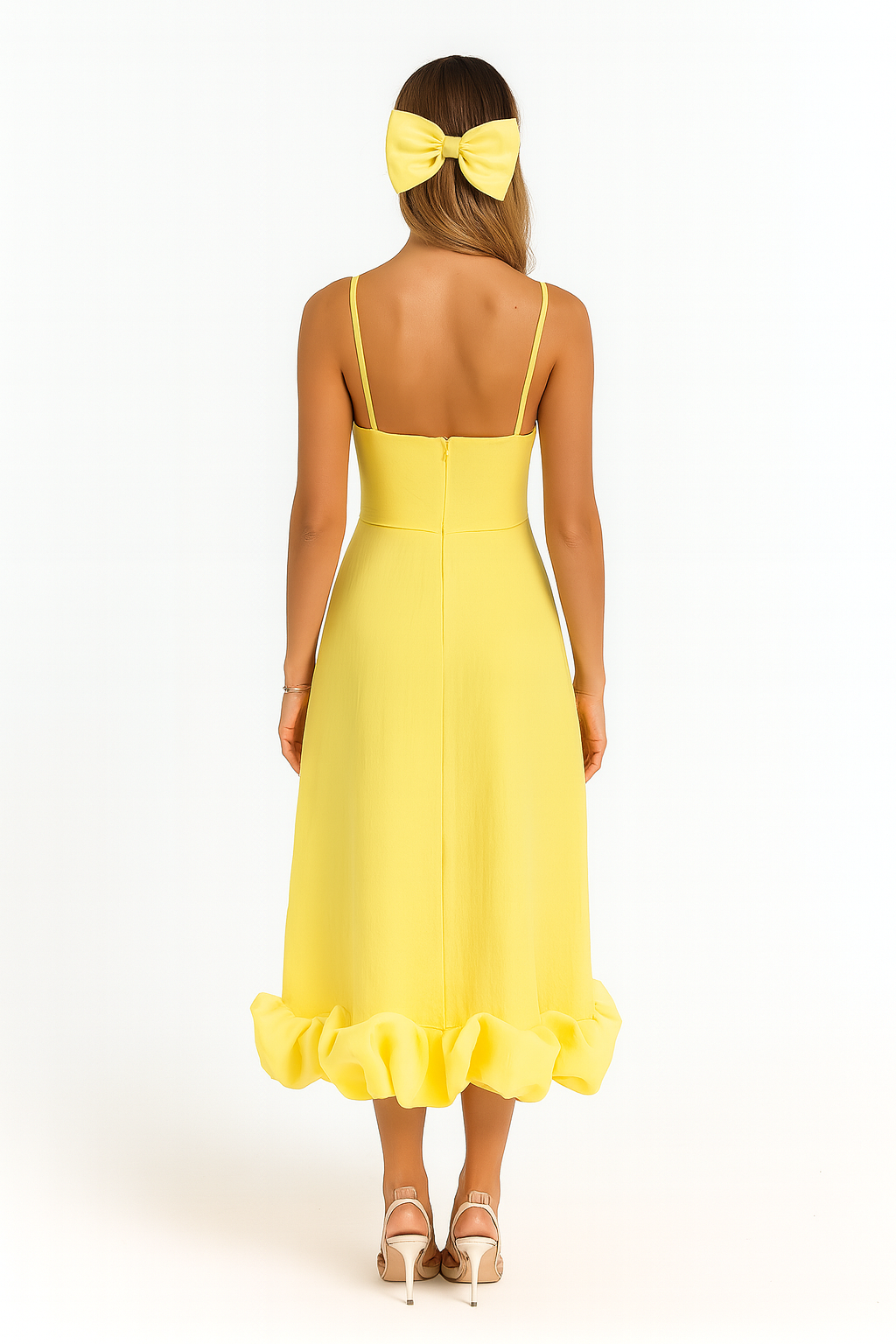 Flounce Hem Tank Midi Dress For Women