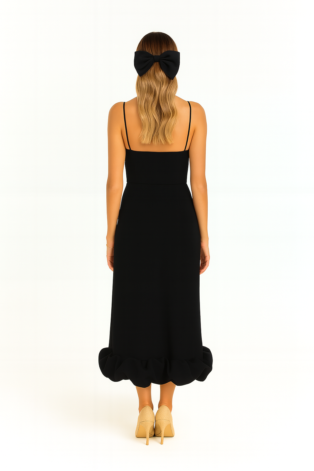 Flounce Hem Tank Midi Dress For Women