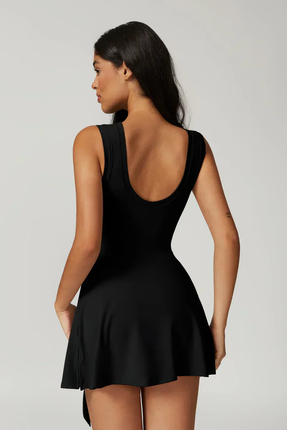 Sleeveless Skort Mini Dress With Side Tie