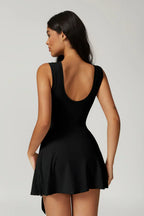 Sleeveless Skort Mini Dress With Side Tie