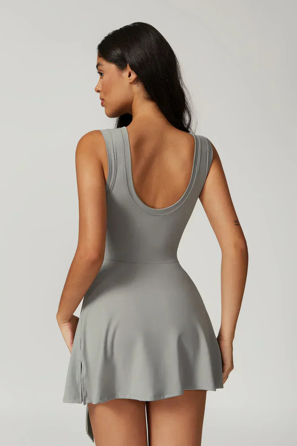 Sleeveless Skort Mini Dress With Side Tie