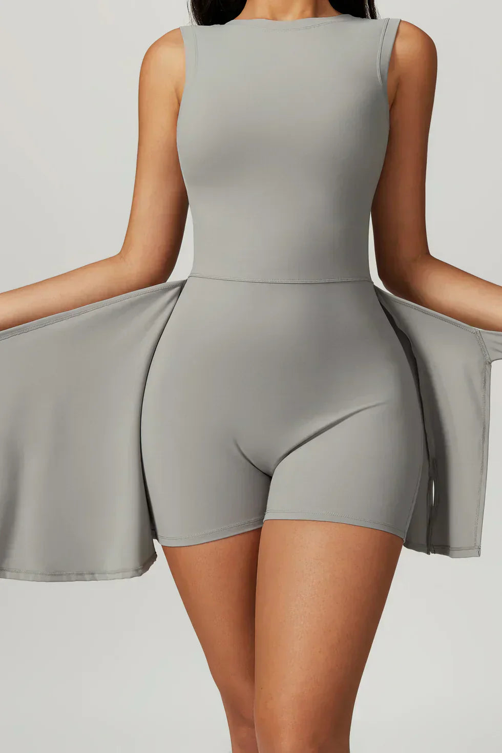 Sleeveless Skort Mini Dress With Side Tie
