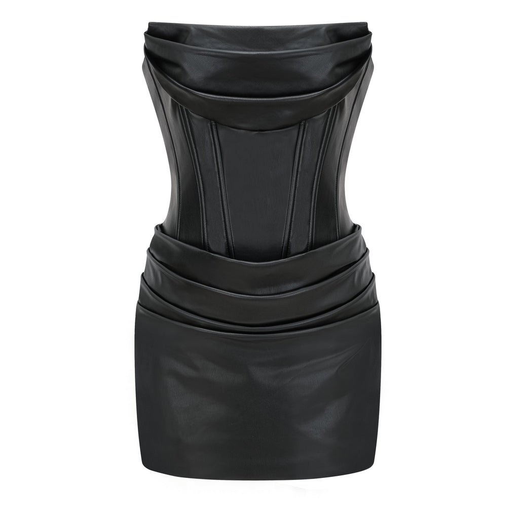 Ruched Bodycon Tube Mini Dress