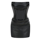 Ruched Bodycon Tube Mini Dress