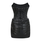 Ruched Bodycon Tube Mini Dress