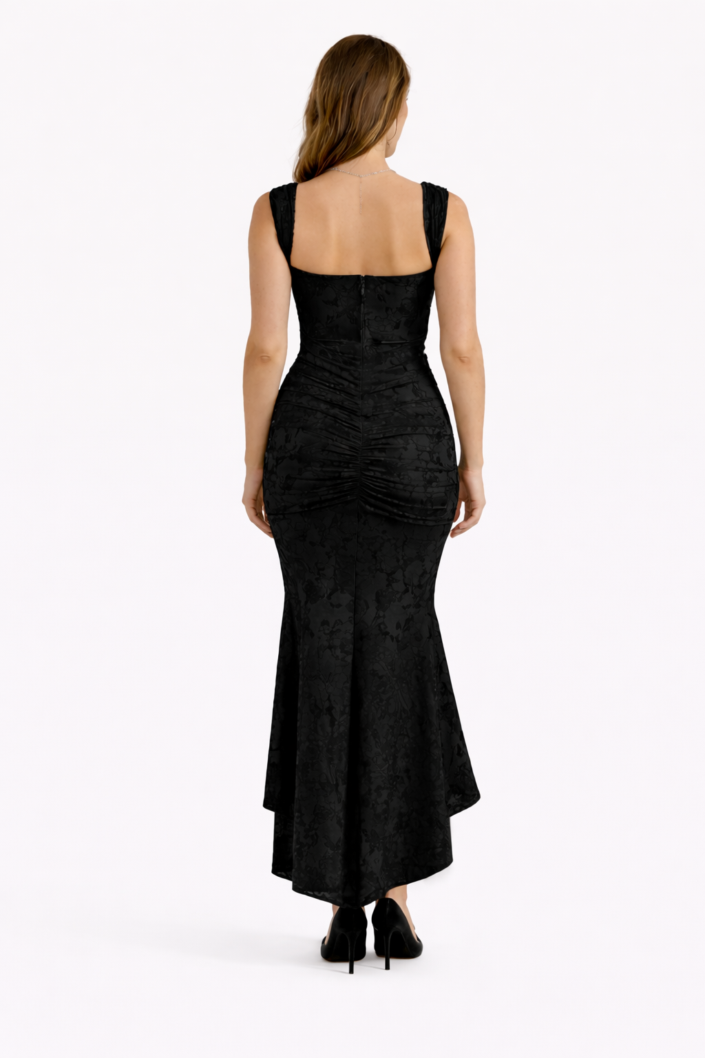 Women's Ruched Mermaid Midi Dress