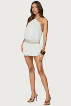 Halter Neck Bubble Mini Dress