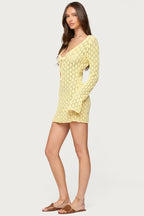 Long Sleeve V Neck Cover Up Dress