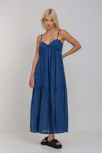 Spaghetti Strap Gathered Maxi Dress