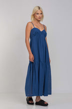Spaghetti Strap Gathered Maxi Dress